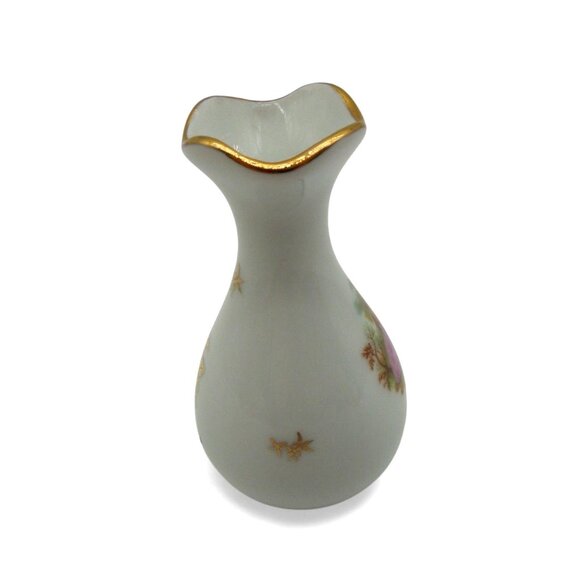 LIMOGES Small Vase Gold Trim & Floral Design France Vintage 3.5 x 2" - Picture 6 of 9